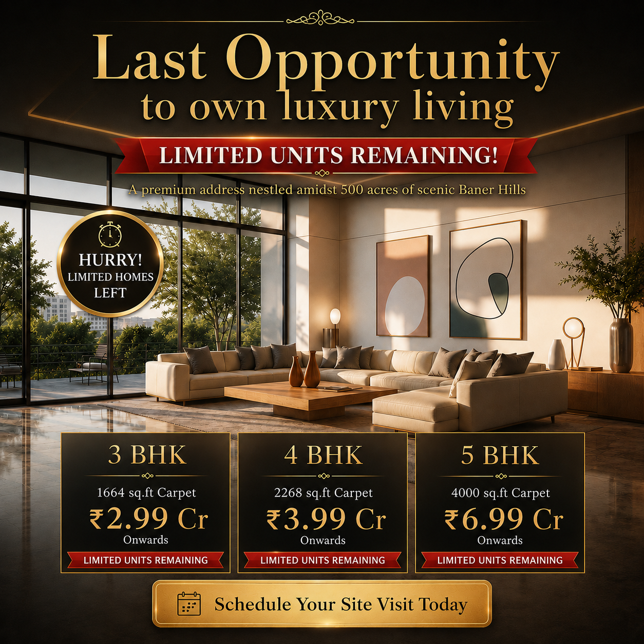 Kaashni Proptech Pvt. Ltd- Sqft2acres Facebook ad: Few Luxury Residences Left in Baner