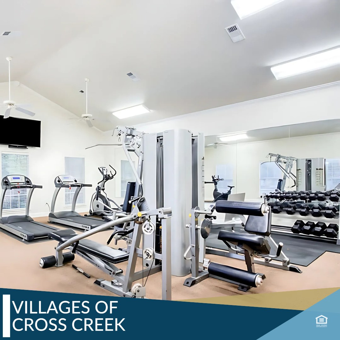 Villages of Cross Creek Facebook ad: From cardio to strength training, the fitness center…