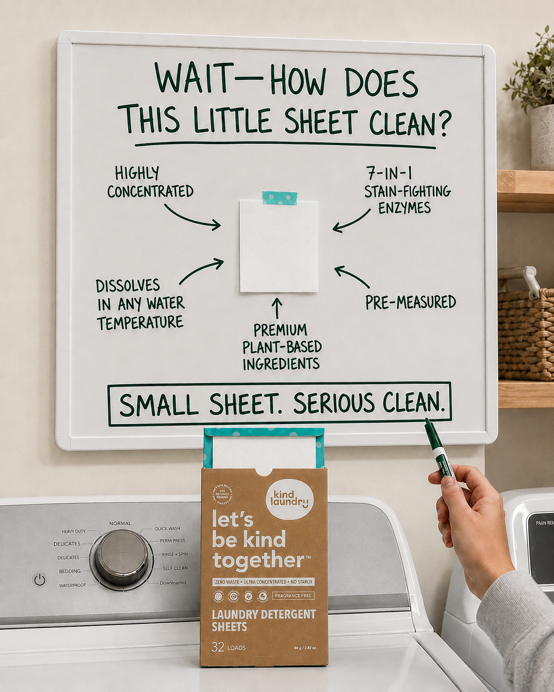 Kind Laundry Facebook ad: Premium Plant-Based Clean, Pre-Measured and Fully Explained