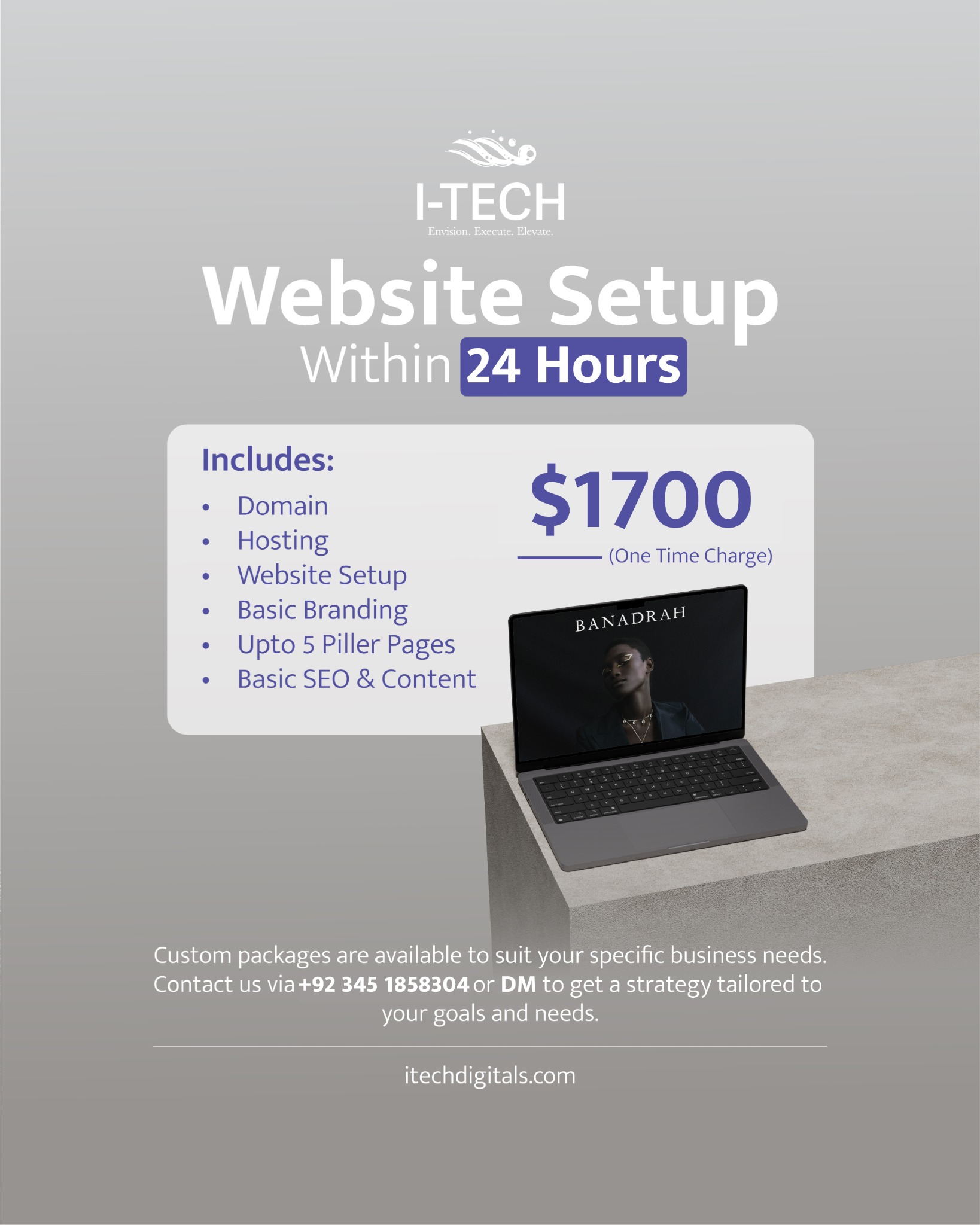 I-Tech Pakistan Facebook ad: Launch Your Business Website in 24 Hours