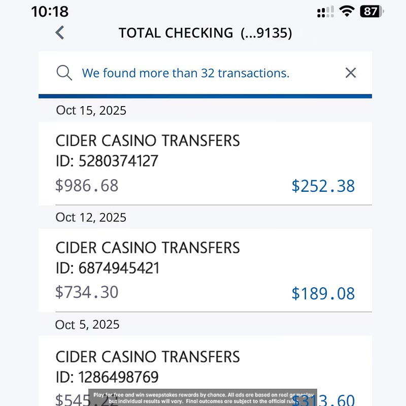 Cider Casino Facebook ad