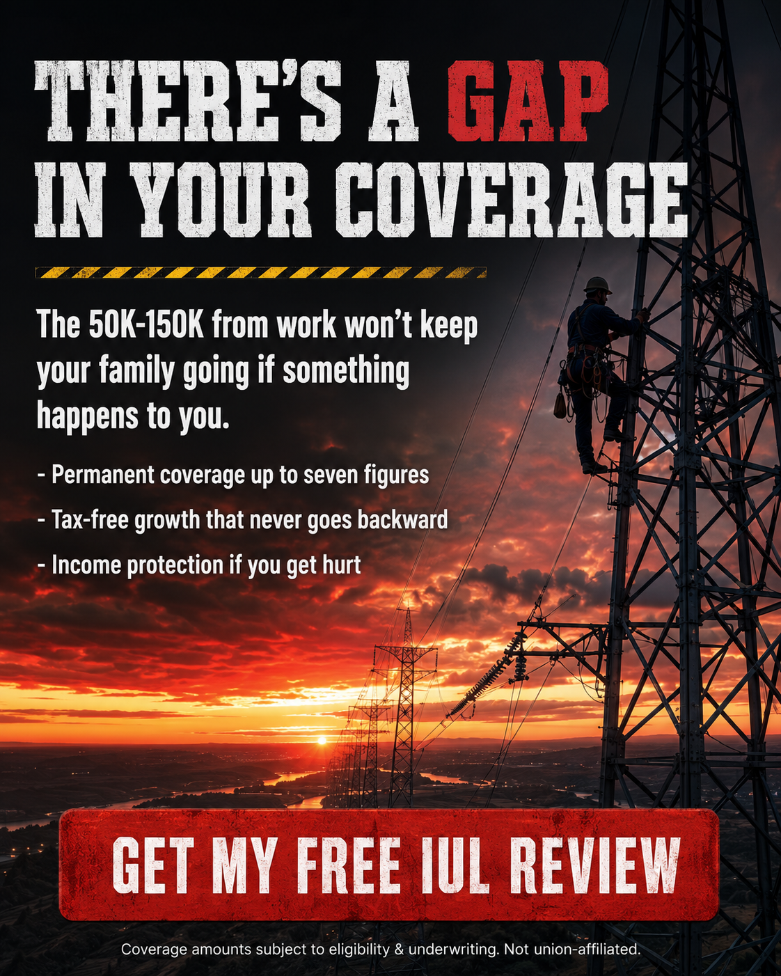 American Lineman Advantage Facebook ad: FREE Lineman IUL Illustration