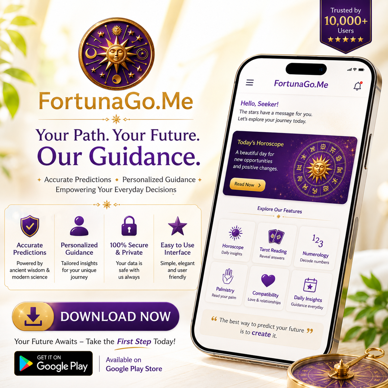 FortunaGo.Me Facebook ad: Your Path. Your Future. Our Guidance.