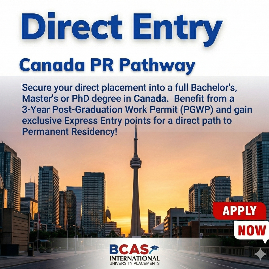 BCAS International Centre Facebook ad: Direct Entry to Canada!