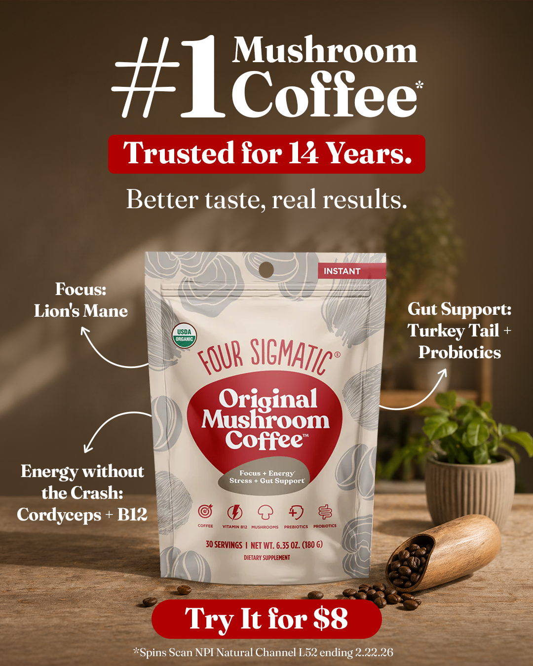Four Sigmatic Facebook ad