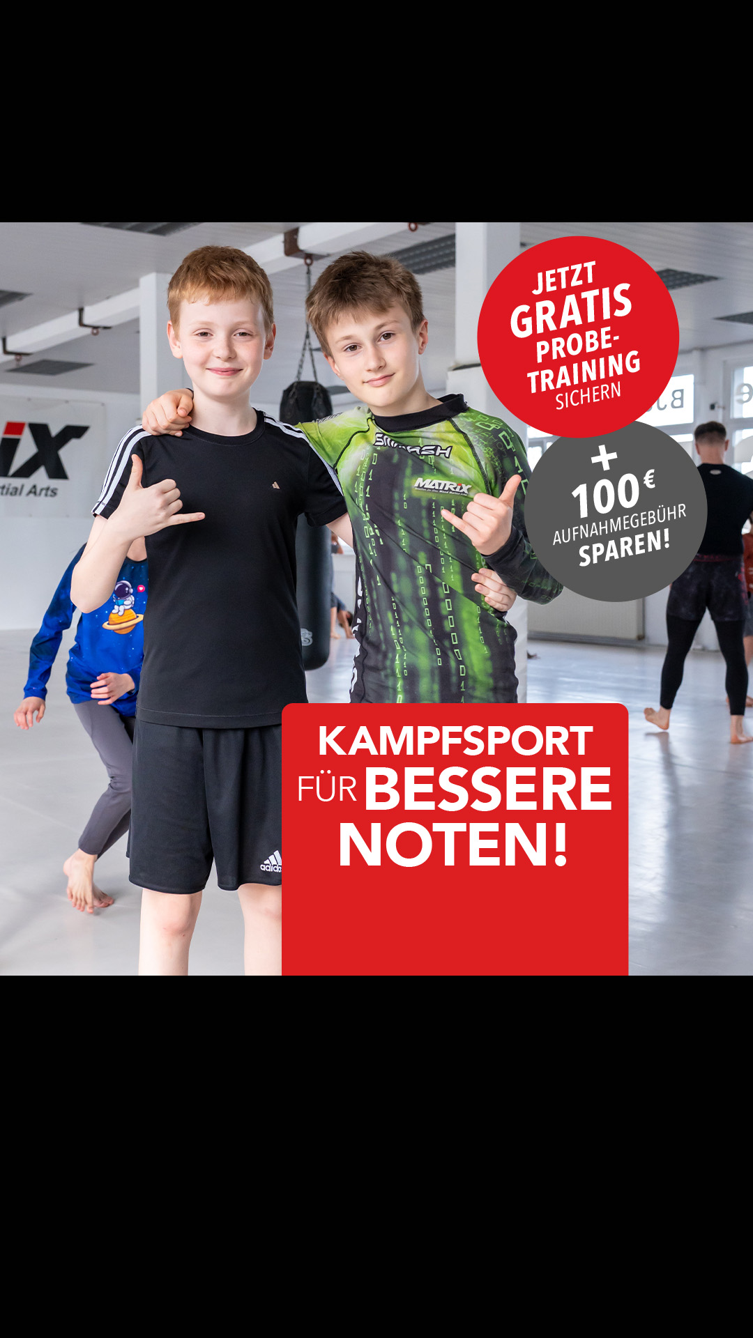 Matrix Jiu Jitsu Facebook ad: JETZT GRATIS AUSPROBIEREN und 100 € SPAREN!