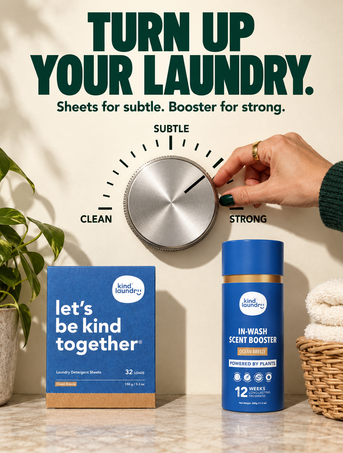 Kind Laundry Facebook ad: Plant-Powered Freshness at Whatever Volume You Want