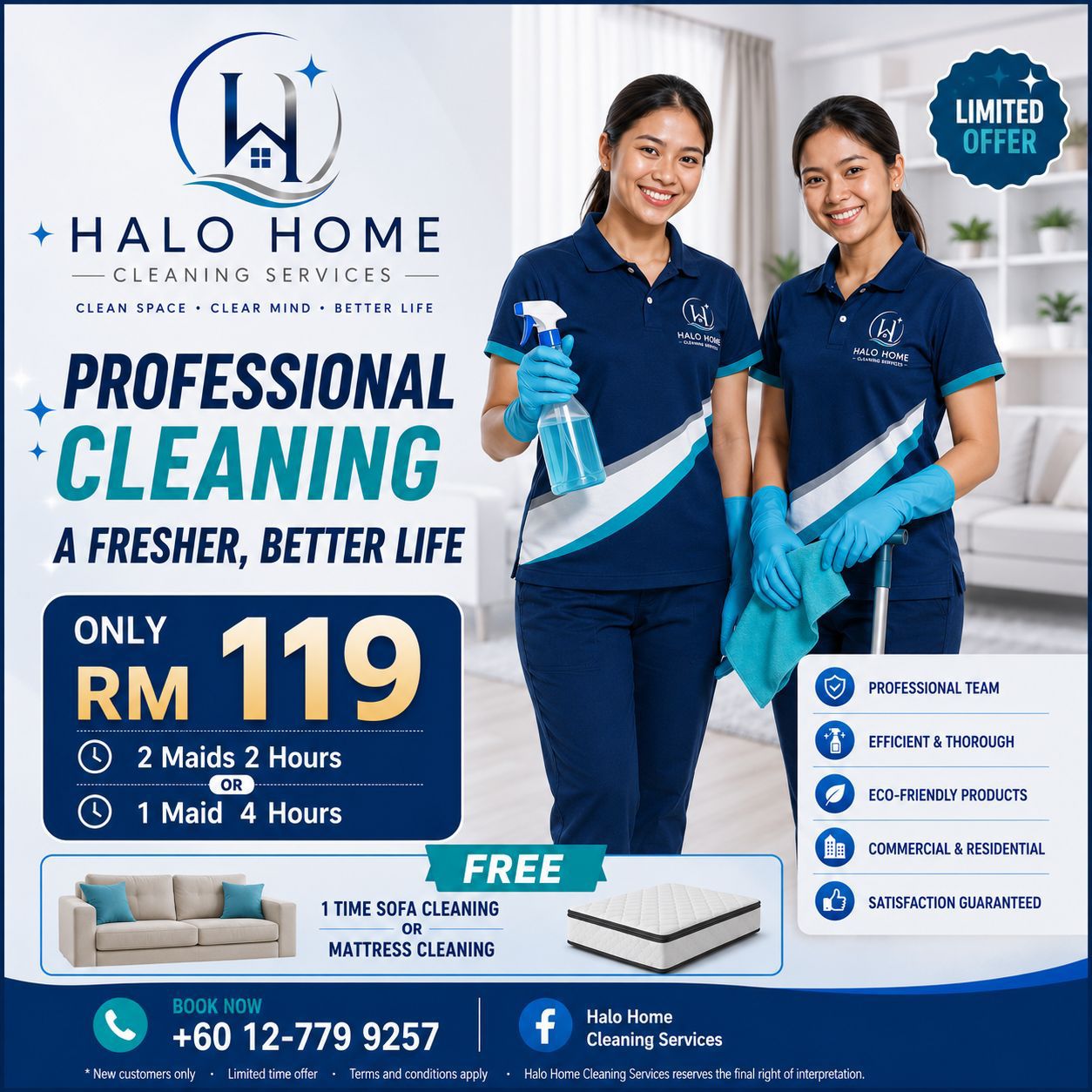 Halo Home Cleaning Services Facebook ad