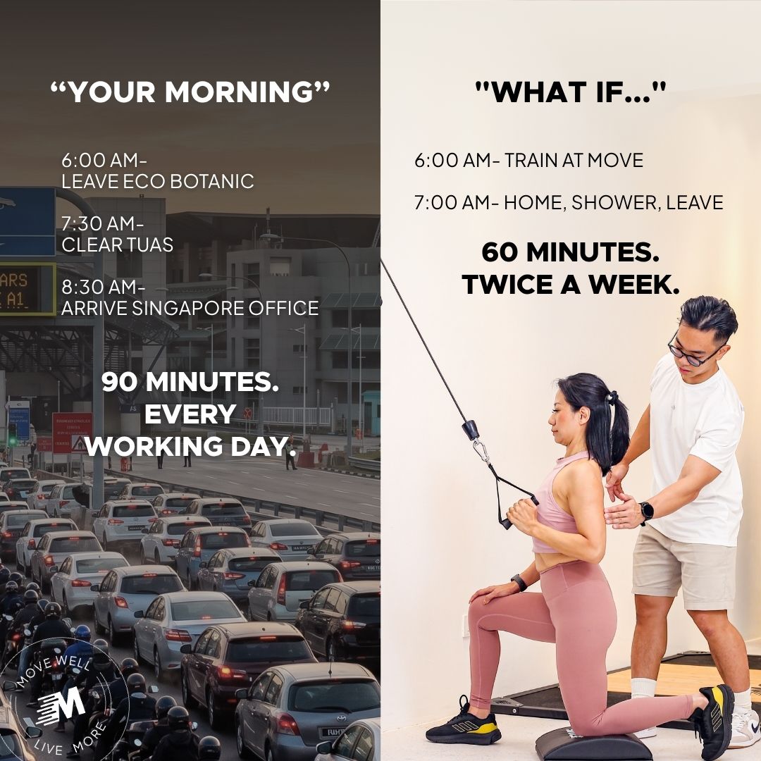 MOVE Private Fitness Facebook ad: You drive to Tuas every morning.