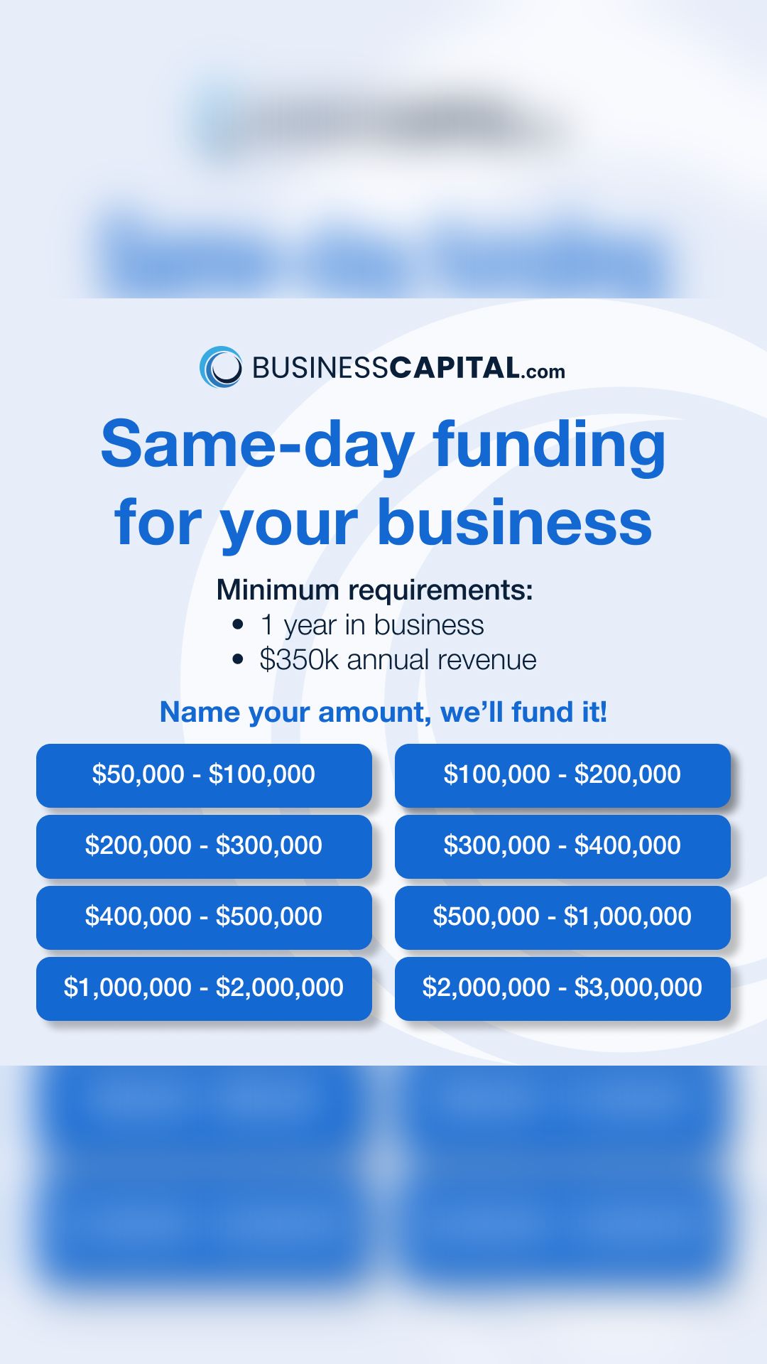 BusinessCapital.com Facebook ad