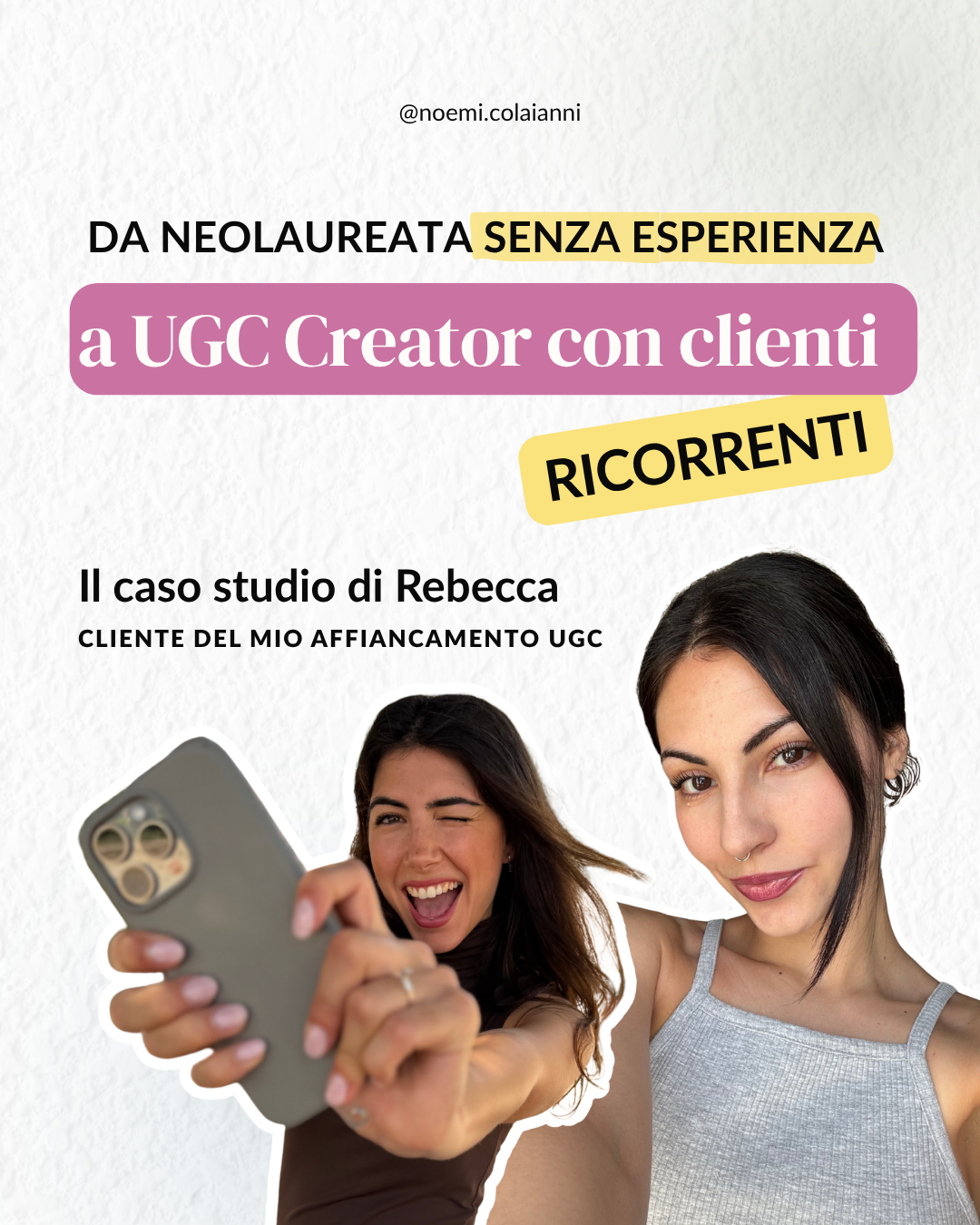 Noemi Colaianni UGC Coach Facebook ad: Gli UGC possono diventare il tuo lavoro dopo…