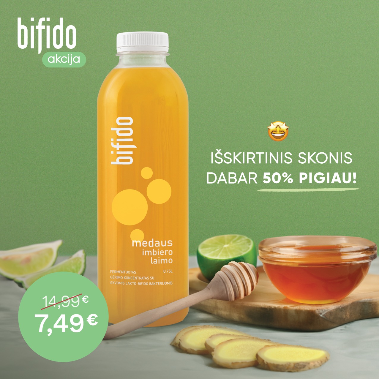 Bifido.lt Facebook ad: Spausk ir Įsigyk su -50%