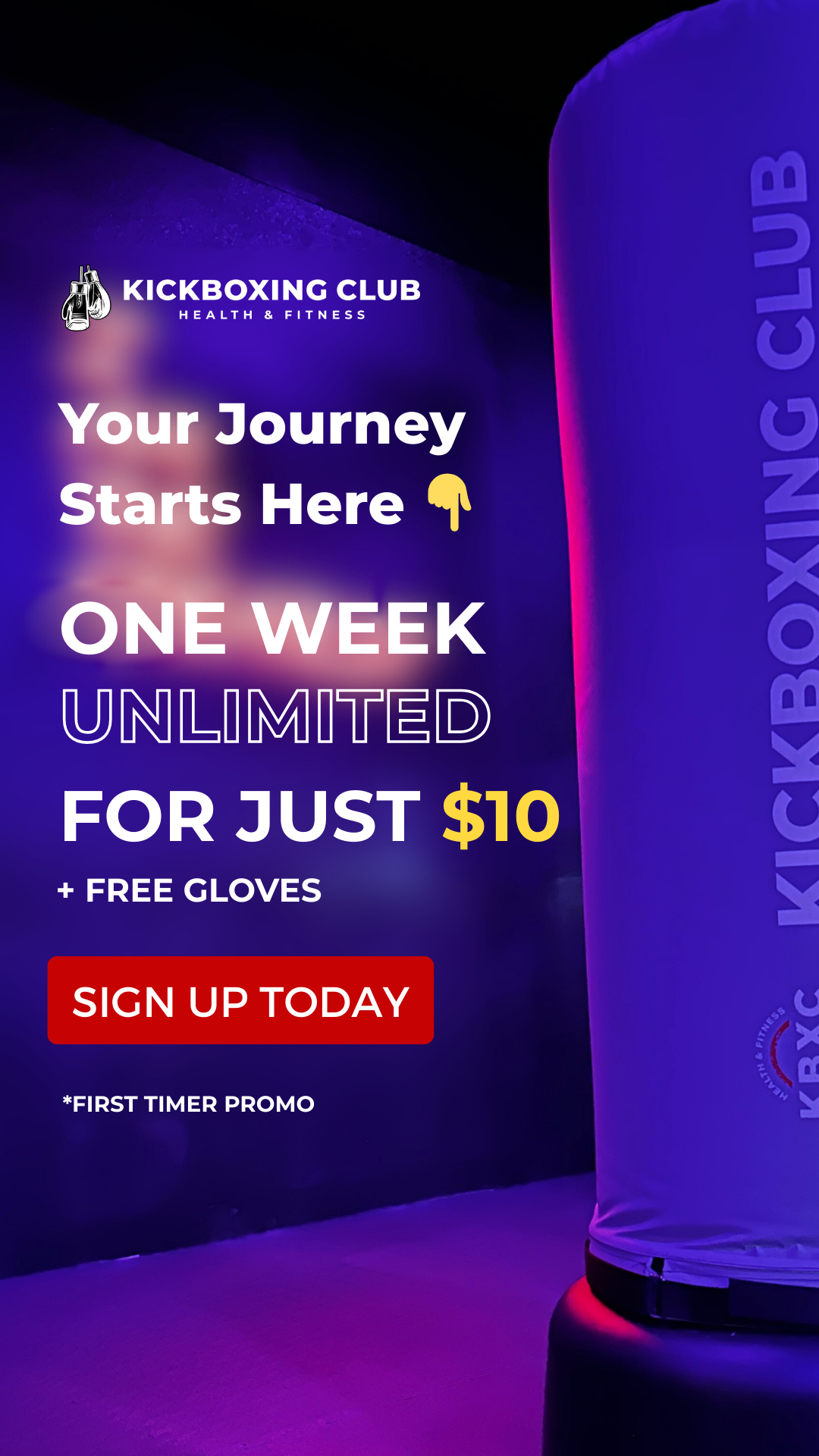 Kickboxing Club Fitness Facebook ad from Feb 2, 2026