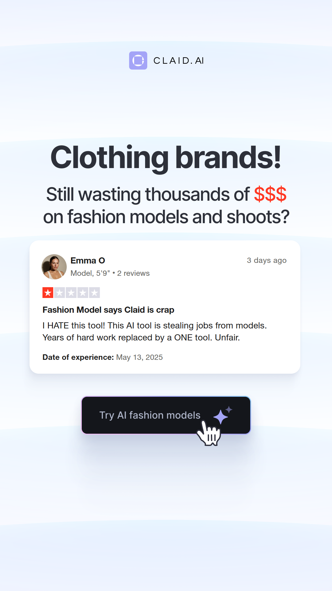 Claid.ai Facebook ad from Jan 24, 2026