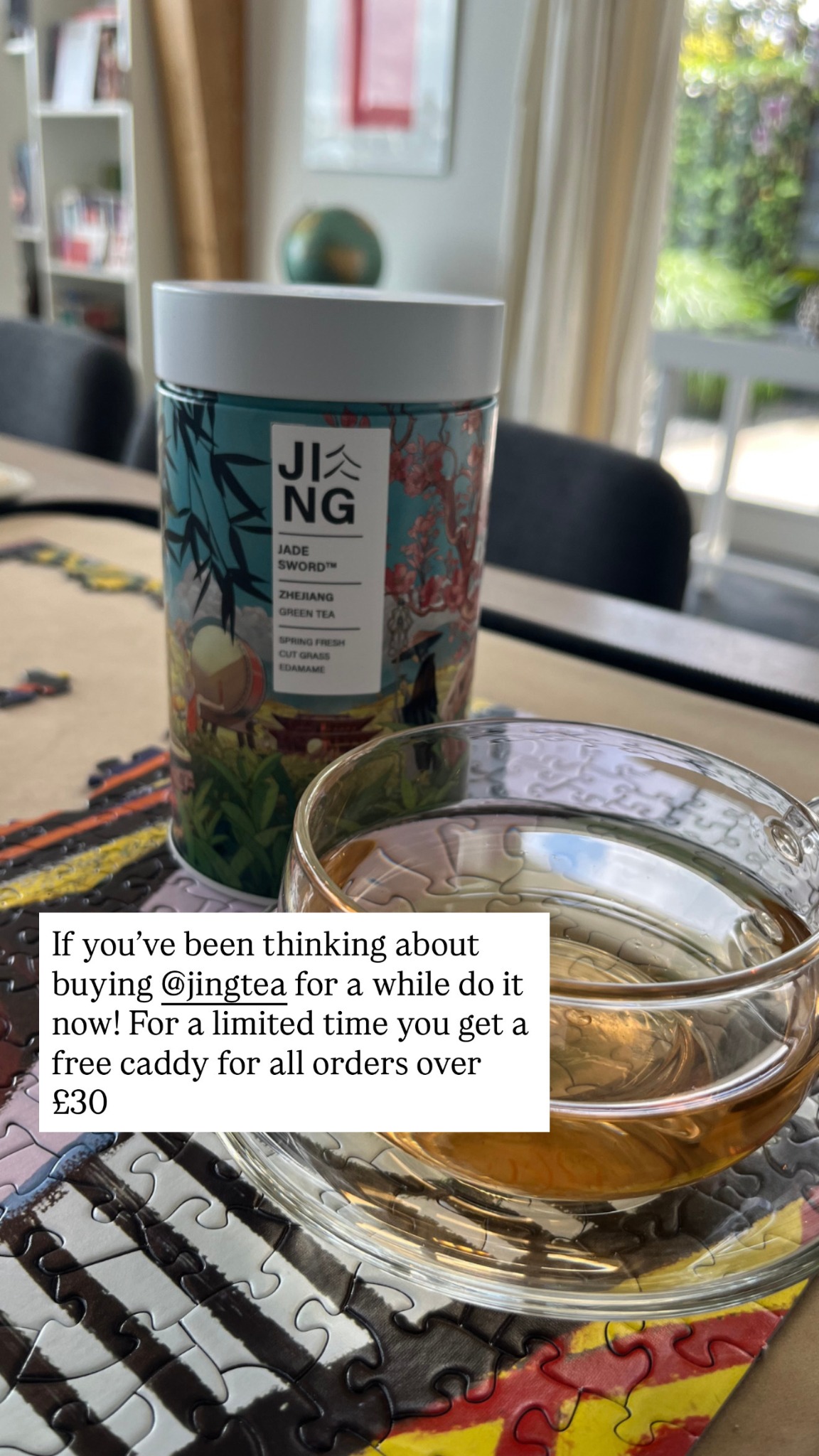 JING Tea Facebook ad: Free Caddy Over £30