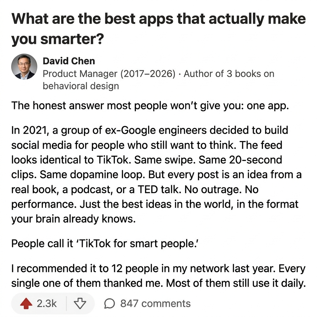 Deepstash Facebook ad