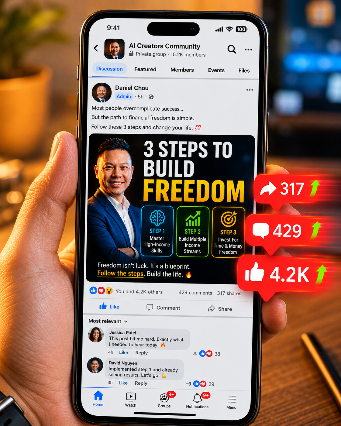 Daniel & Celina Chou Facebook ad: The 15-Minute Faceless Facebook System
