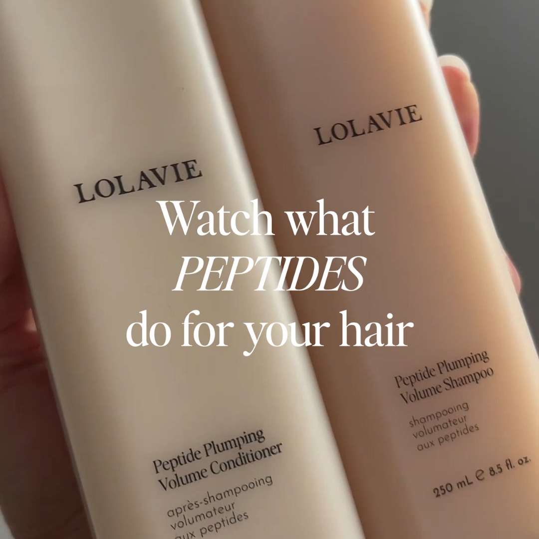 Jennifer Aniston Facebook ad: Peptide Plumping Volume Shampoo & Conditioner