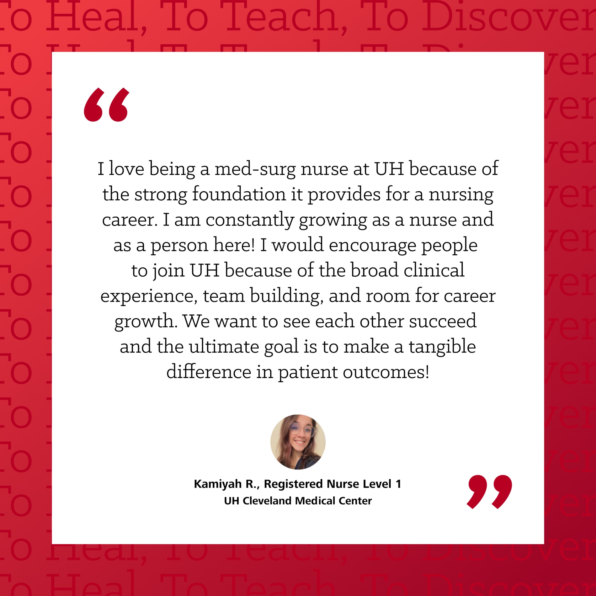 University Hospitals Careers Facebook ad: At University Hospitals, our Med-Surg Nurses are the…