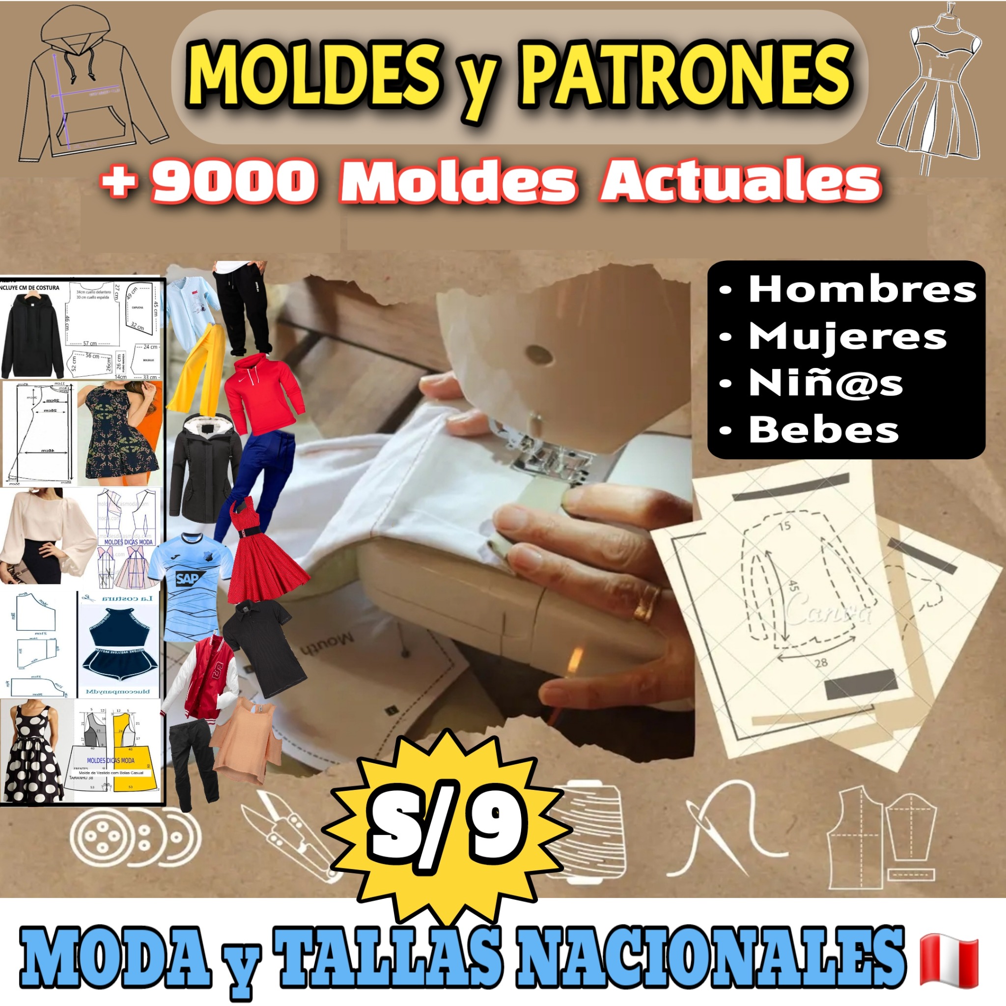 Moldes moda y textil Facebook ad: MOLDES DE MODA