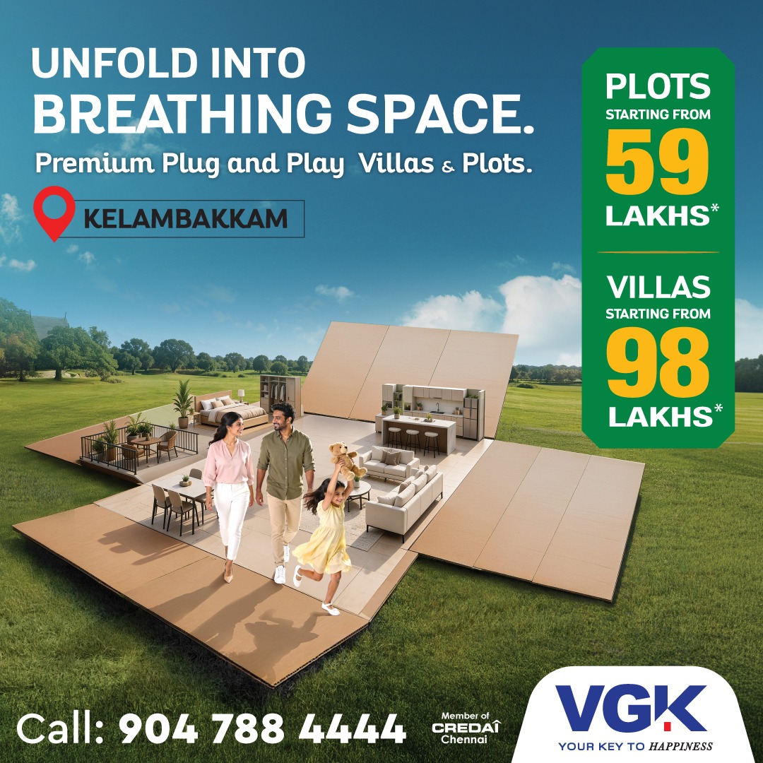 VGK Builders Facebook ad: Premium Villa Plots in Kelambakkam