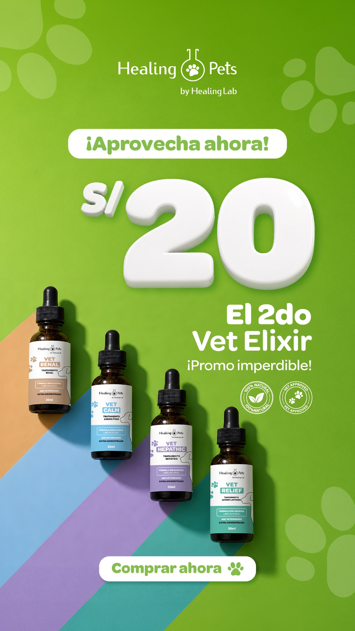Healing Pets Facebook ad from May 12, 2026