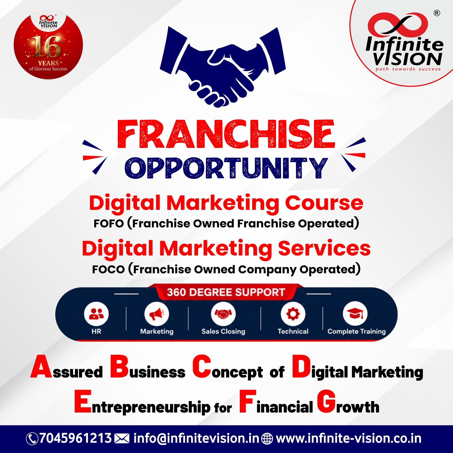 Infinite Vision Maharashtra Facebook ad: Own a Digital Marketing Franchise in Maharashtra