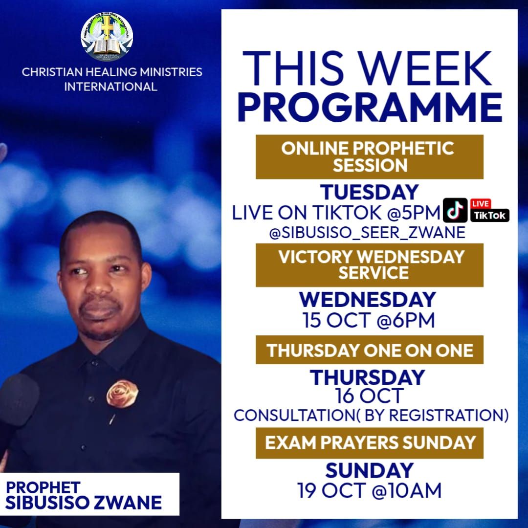 Prophet Sibusiso Zwane Facebook ad: Tonight 6pm as we continue with our week…