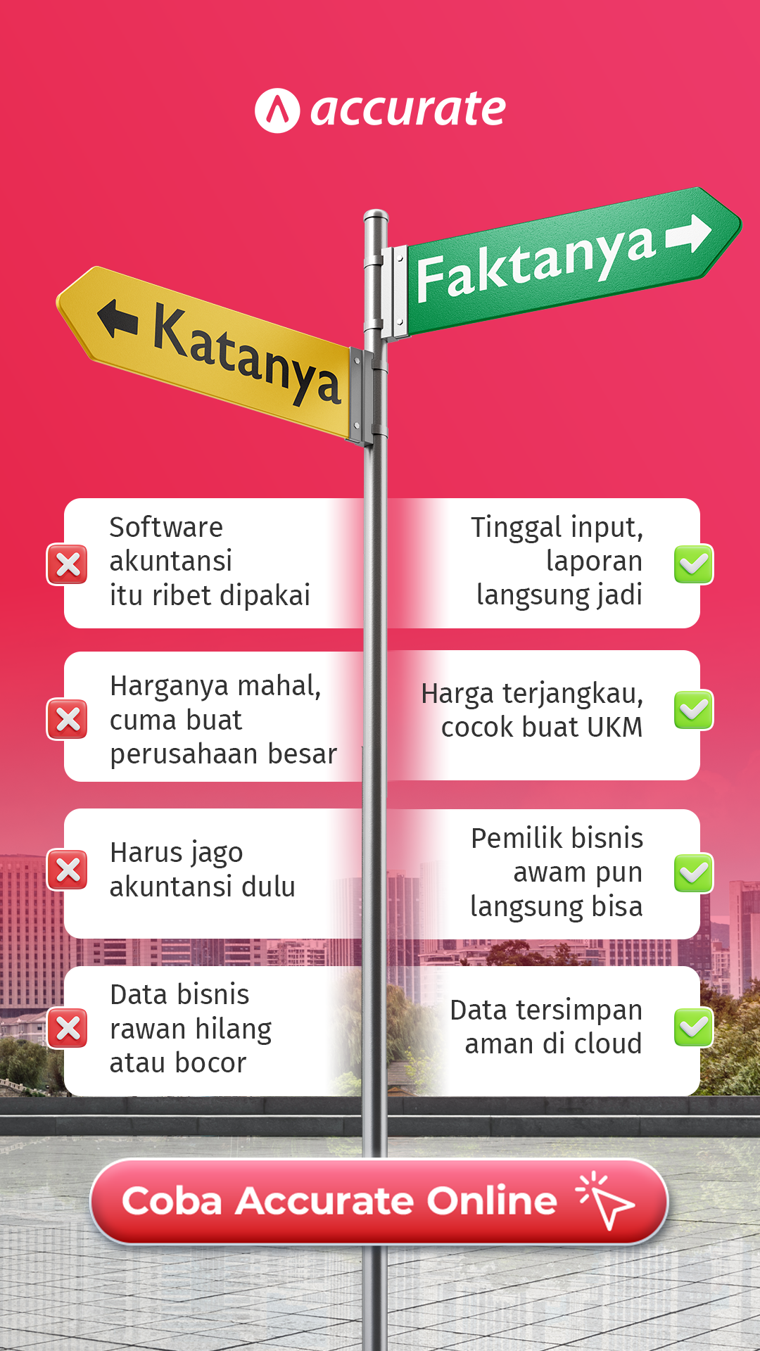 Accurate Software Bisnis Facebook ad: Katanya laporan ribet dan bikin pusing