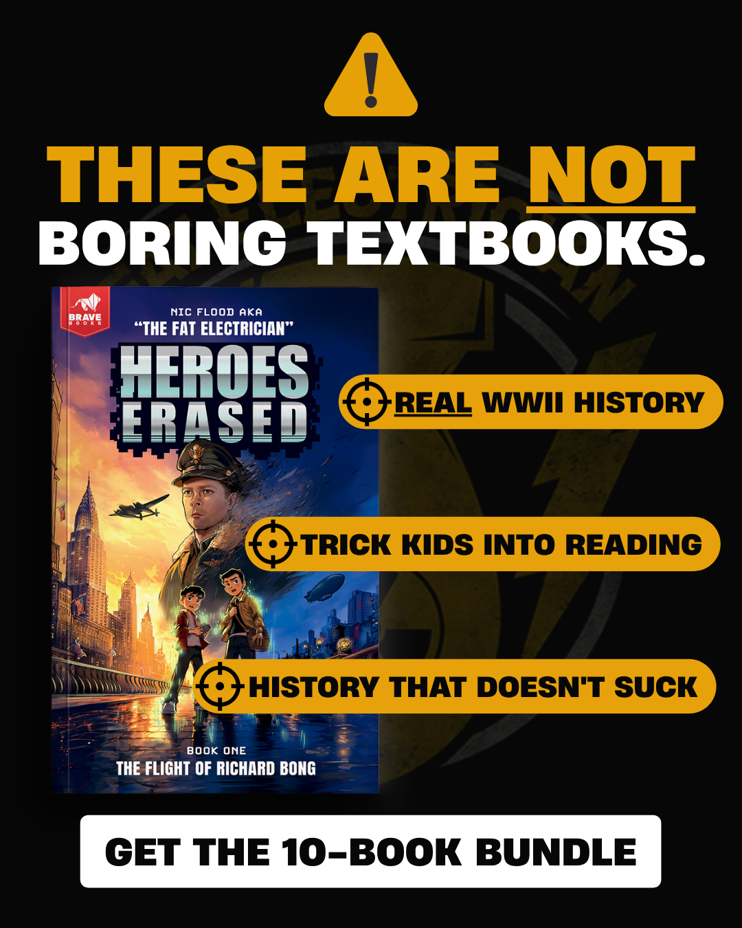 The Fat Electrician Facebook ad: Get My Brand New Book Series Today!