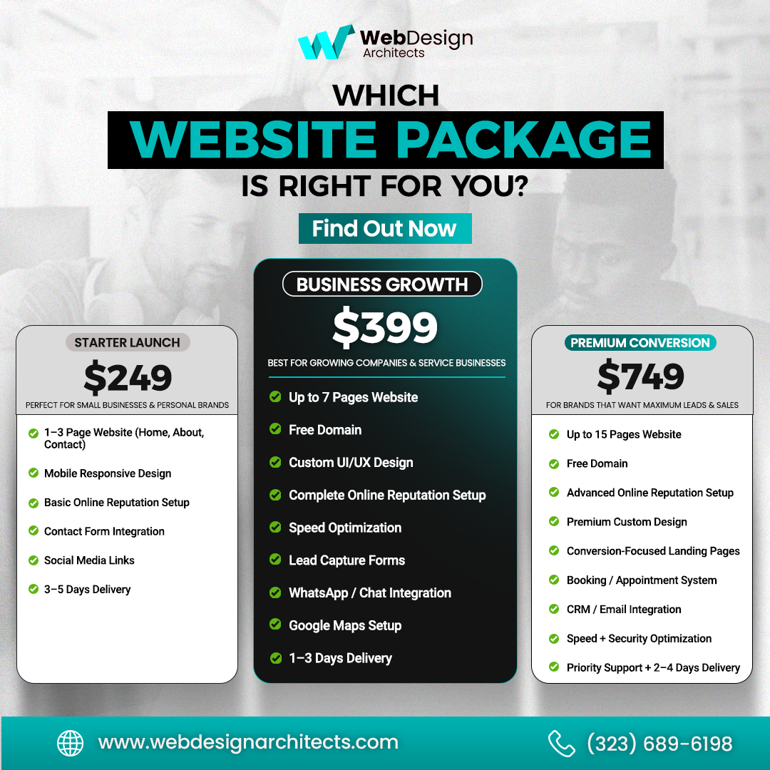 Web Design Architects Facebook ad: Choose Right Plan for Your Business