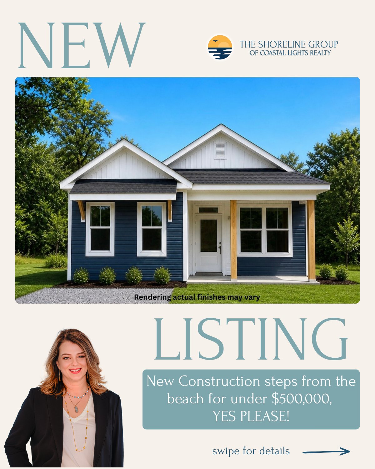 The Shoreline Group of Coastal Lights Realty Facebook ad: 𝗡𝗲𝘄 𝗖𝗼𝗻𝘀𝘁𝗿𝘂𝗰𝘁𝗶𝗼𝗻 𝘀𝘁𝗲𝗽𝘀 𝗳𝗿𝗼𝗺 𝘁𝗵𝗲…