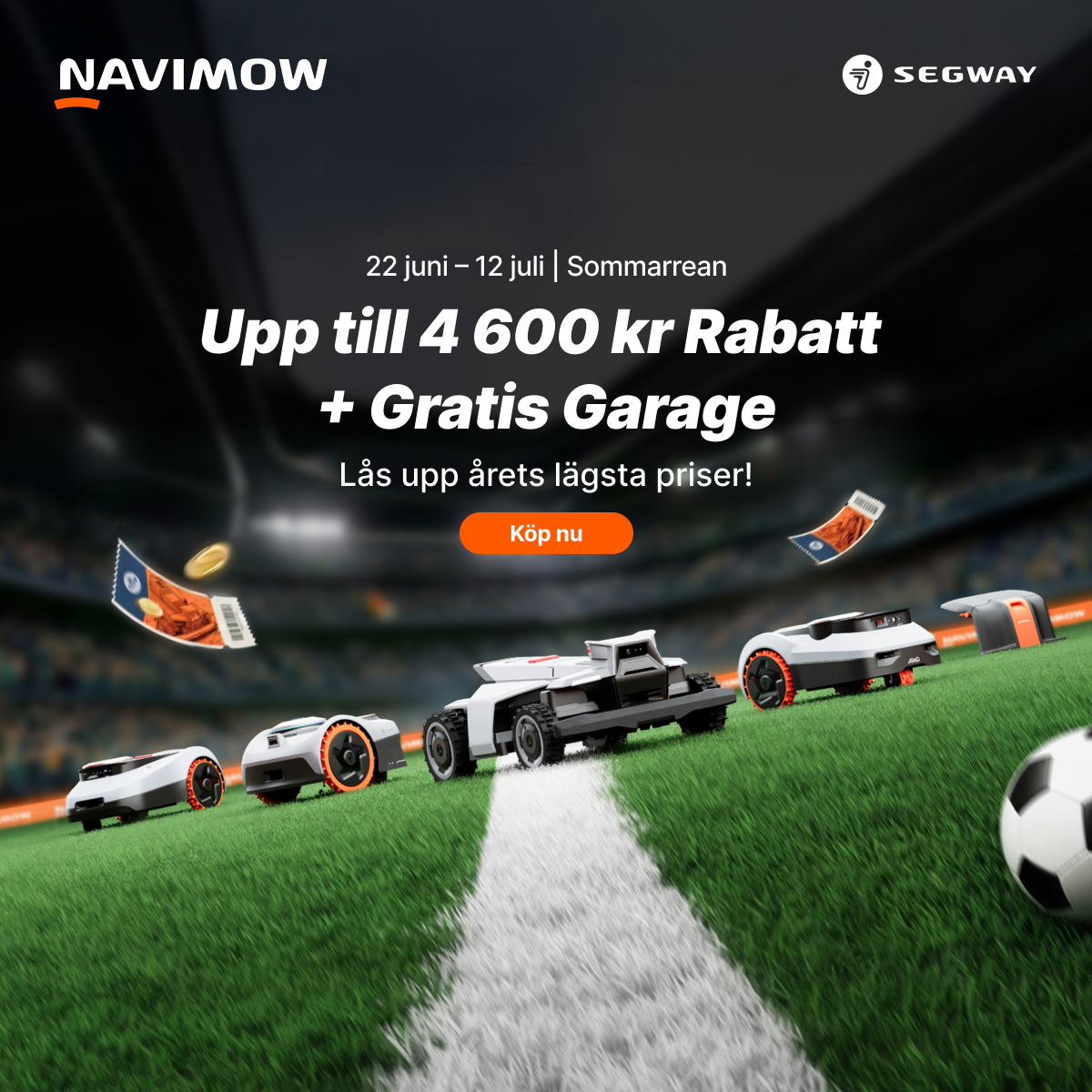 Segway Navimow Nordics Facebook ad: 22 juni, 12 juli | Sommarrean