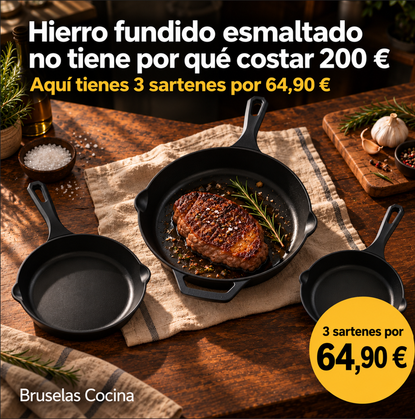 Bruselas Cocina Spain Facebook ad: Hierro fundido esmaltado sin pagar de más