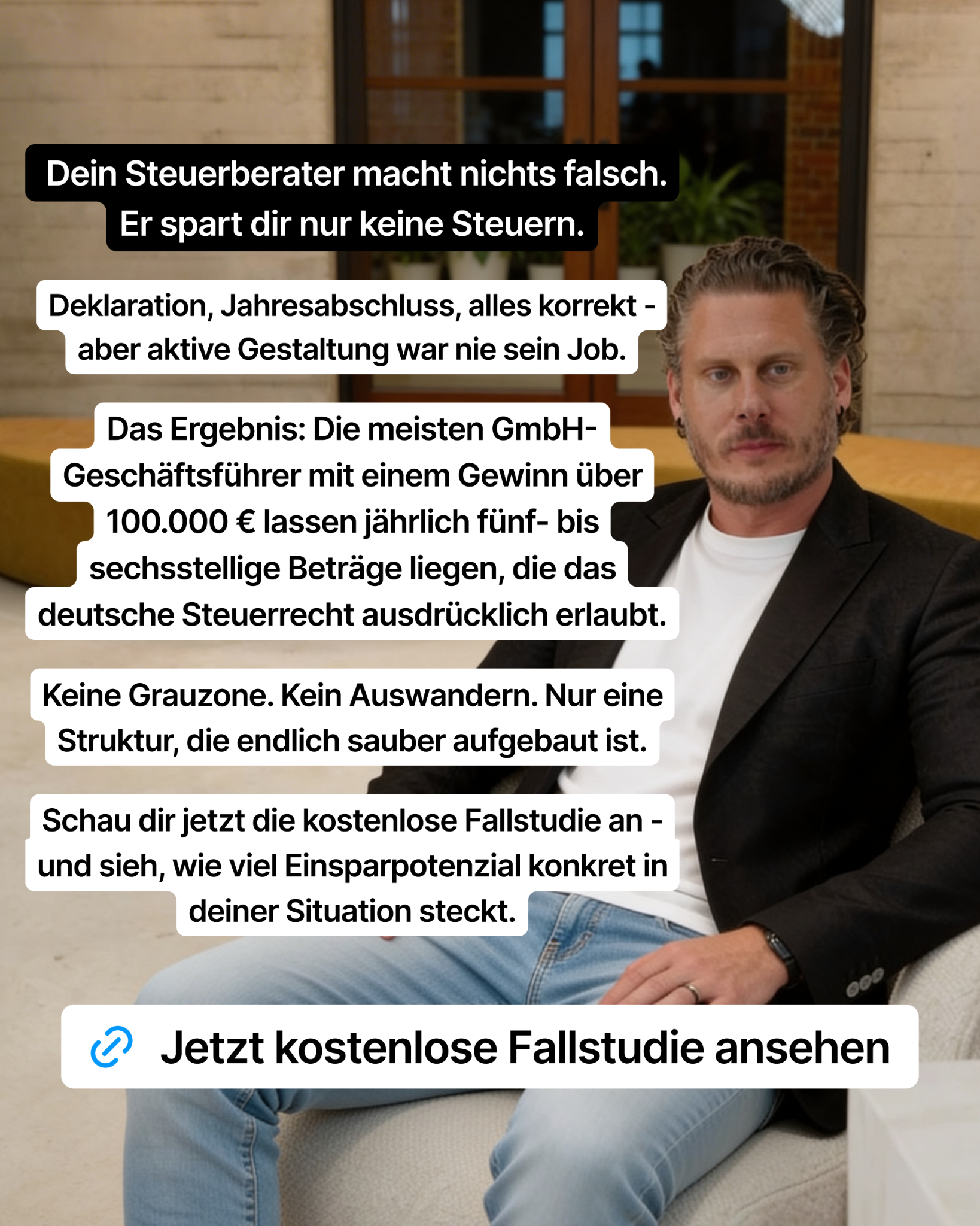 Marvin Großkrueger Facebook ad: Finde heraus, wie viel Steuer du legal sparen könntest