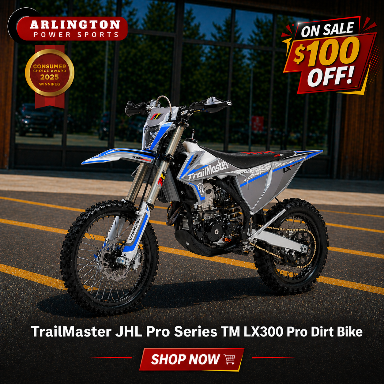 Arlington Power Sports Facebook ad: Save $50-$300 OFF on select ATVs, UTVs, Dirt…