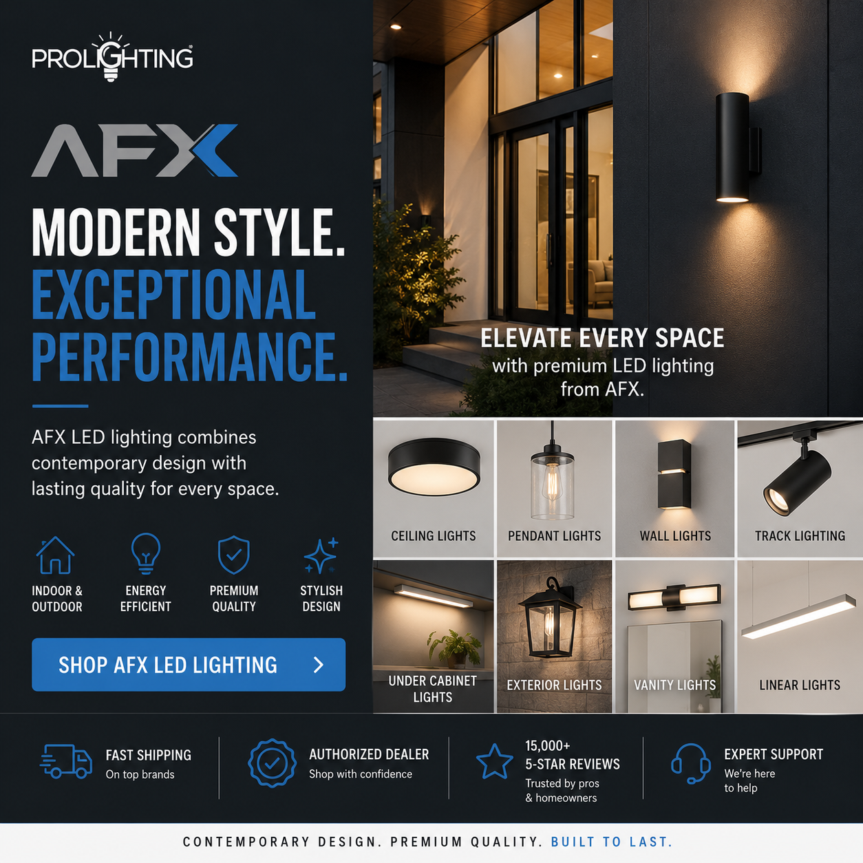 Prolighting Facebook ad: Shop AFX LED Lighting