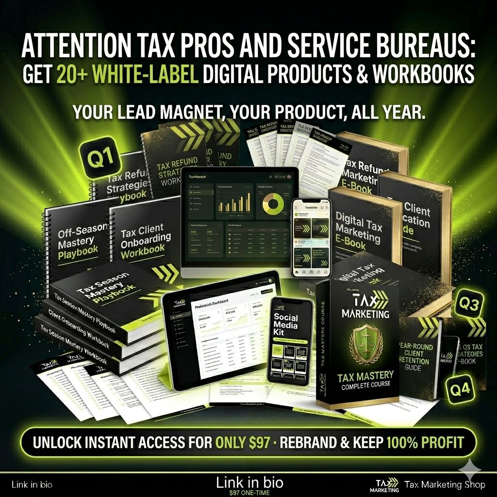 White-Label Tax Digital Products Facebook ad