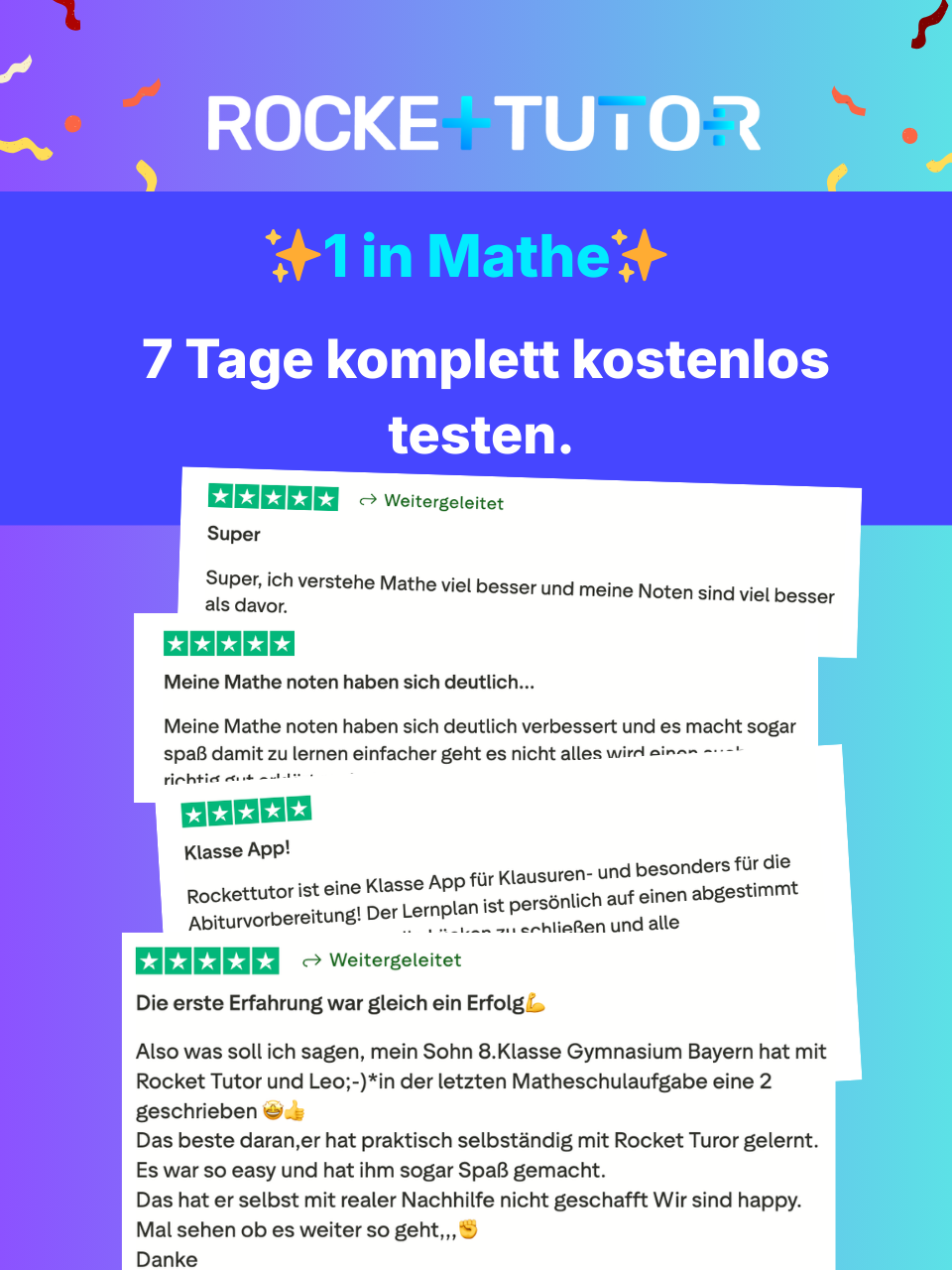 RocketTutor: Deine intelligente Mathe Lernapp Facebook ad