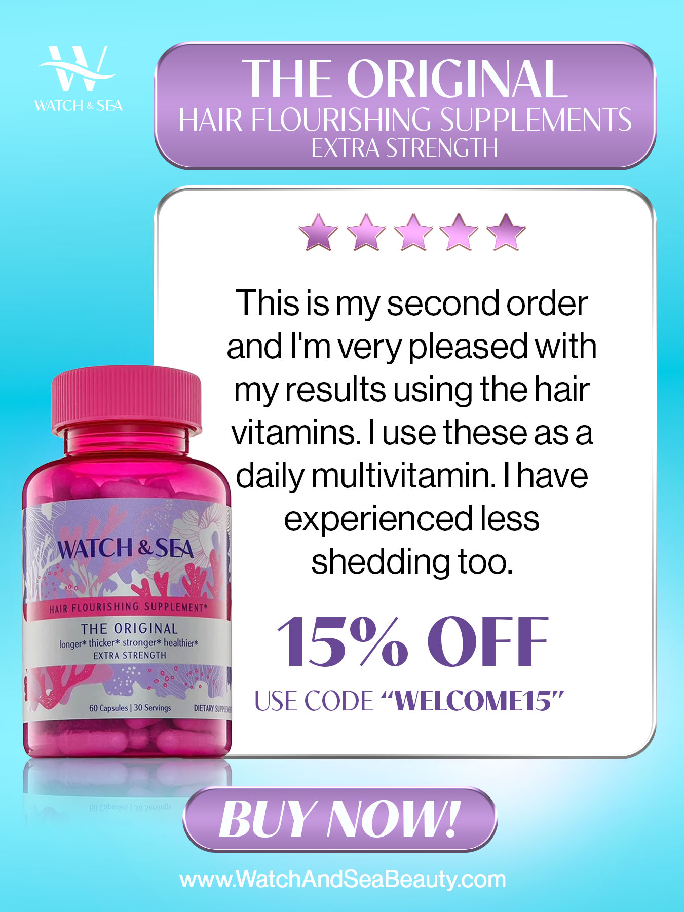 Watch And Sea Beauty Facebook ad: Grow Hair with Extra Strength