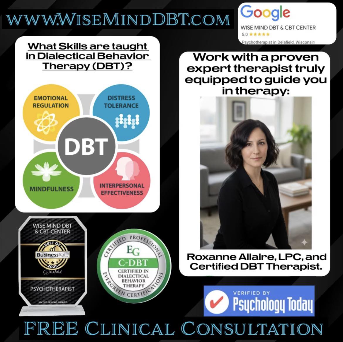 The Wise Mind DBT and CBT Center Facebook ad: WISE MIND DBT and CBT Counseling | United States