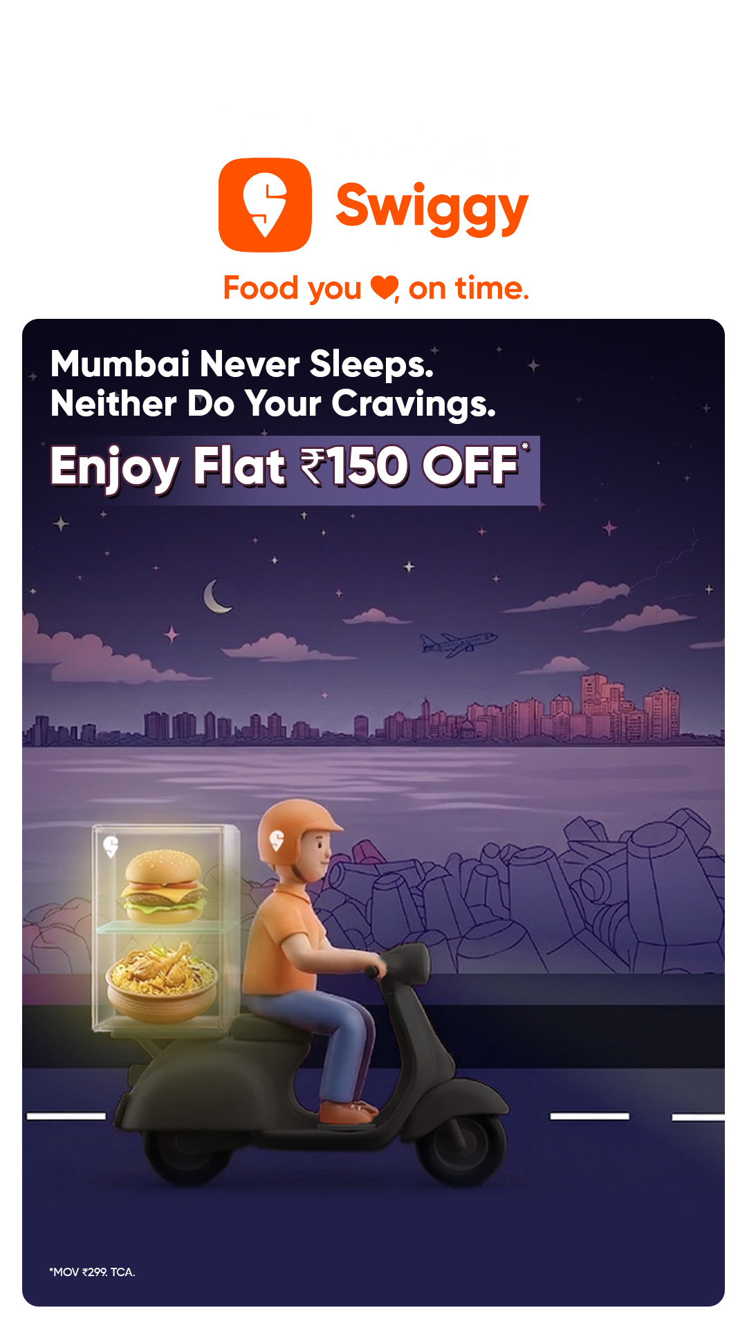 Swiggy Facebook ad: Get Flat ₹150 OFF*
