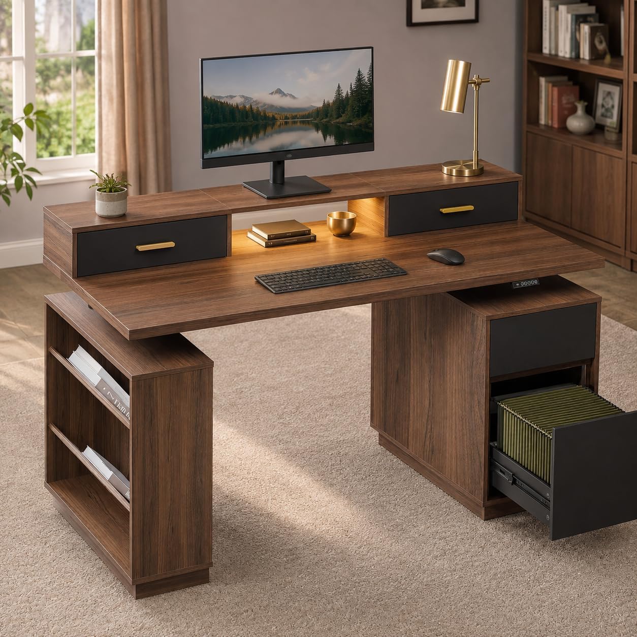 ModernMate Facebook ad: 63 Electric Standing Executive Desk