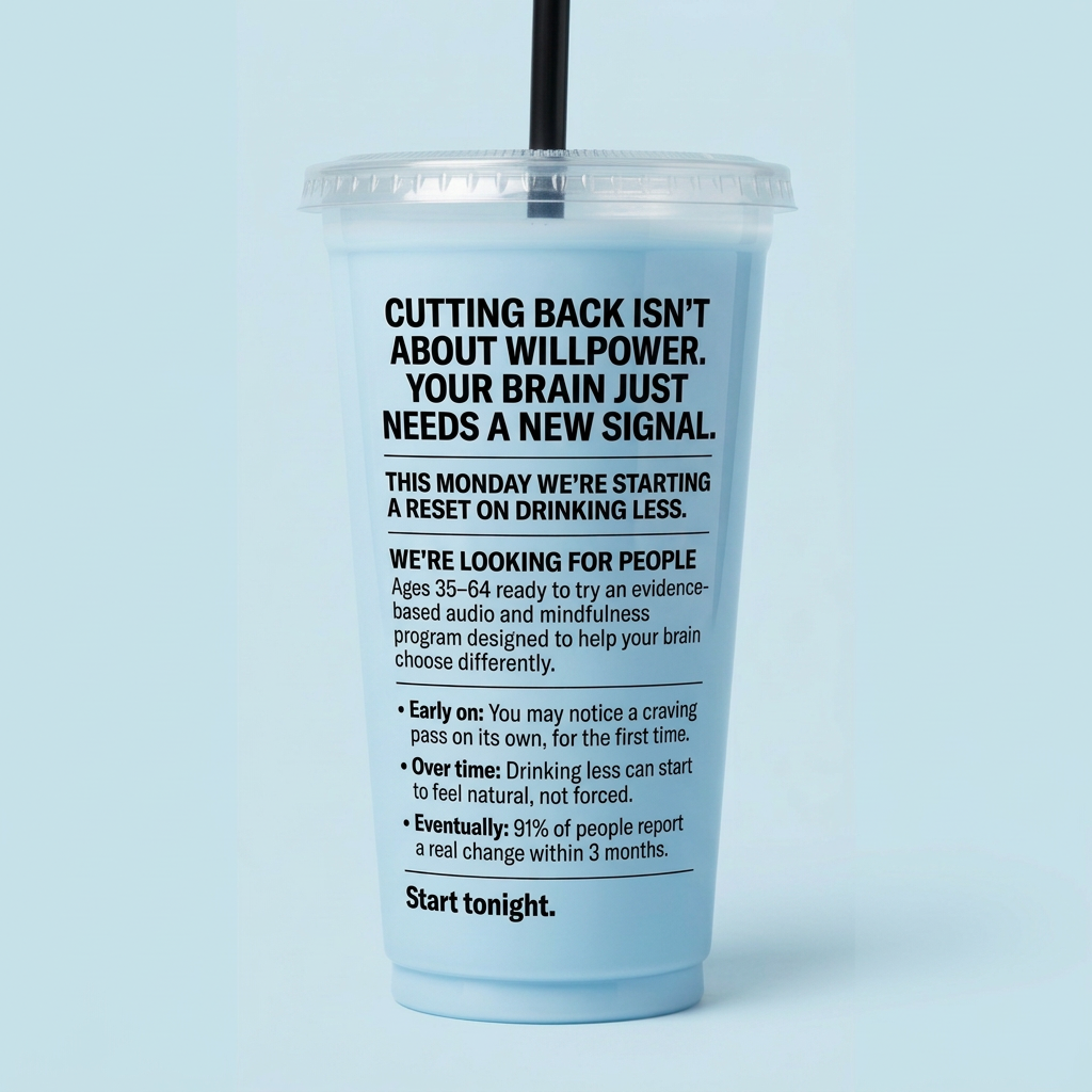 Reframe Facebook ad: Quit Drinking for Good