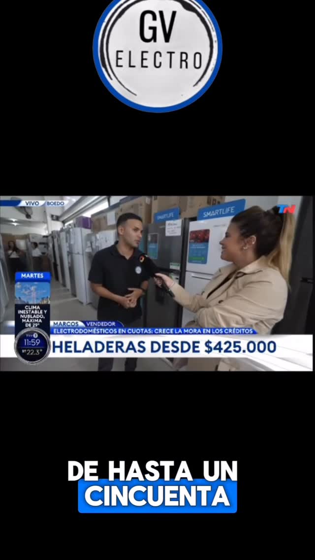 Heladeras GV Boedo Facebook ad: Vino la tele a Electro GV a conocer…