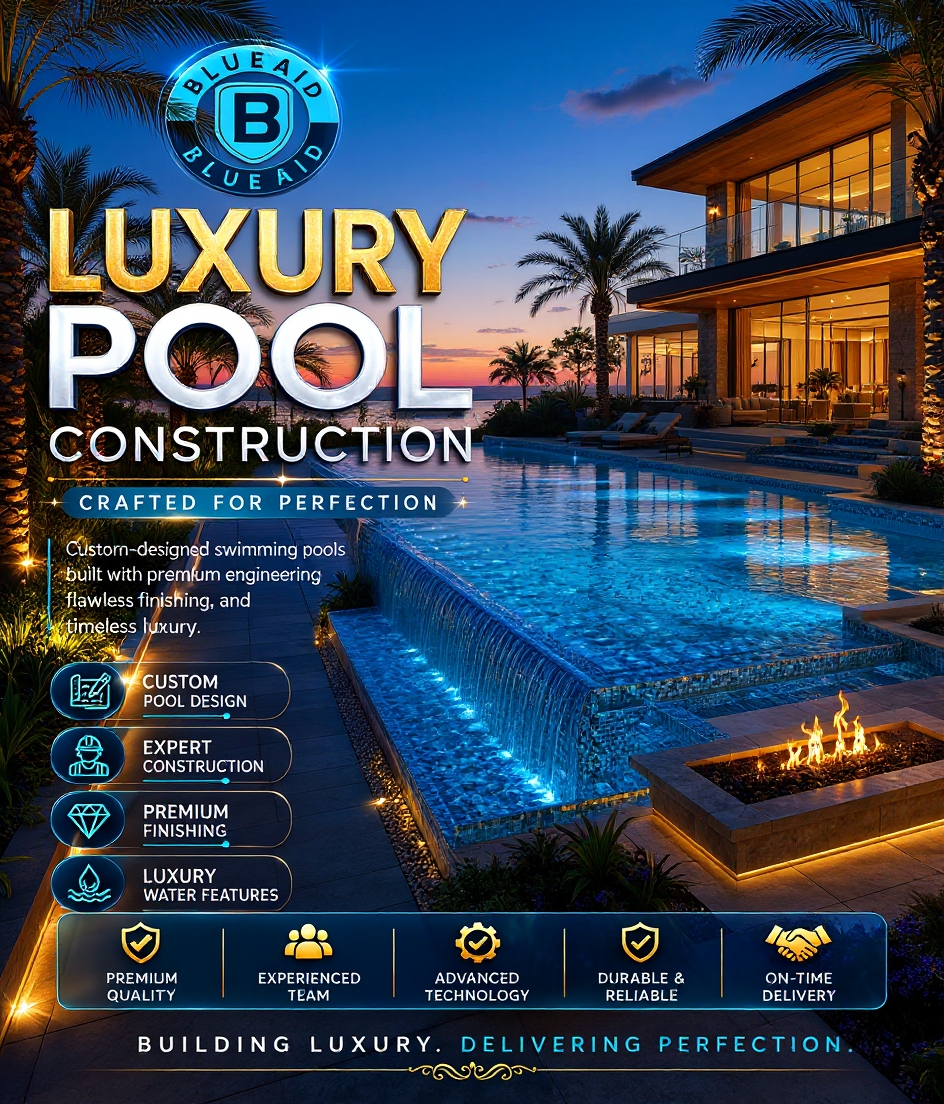 BlueAid Facebook ad: Your Backyard, Your Private Resort