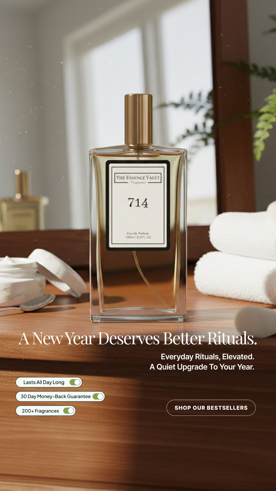 The Essence Vault Facebook ad from Dec 29, 2025