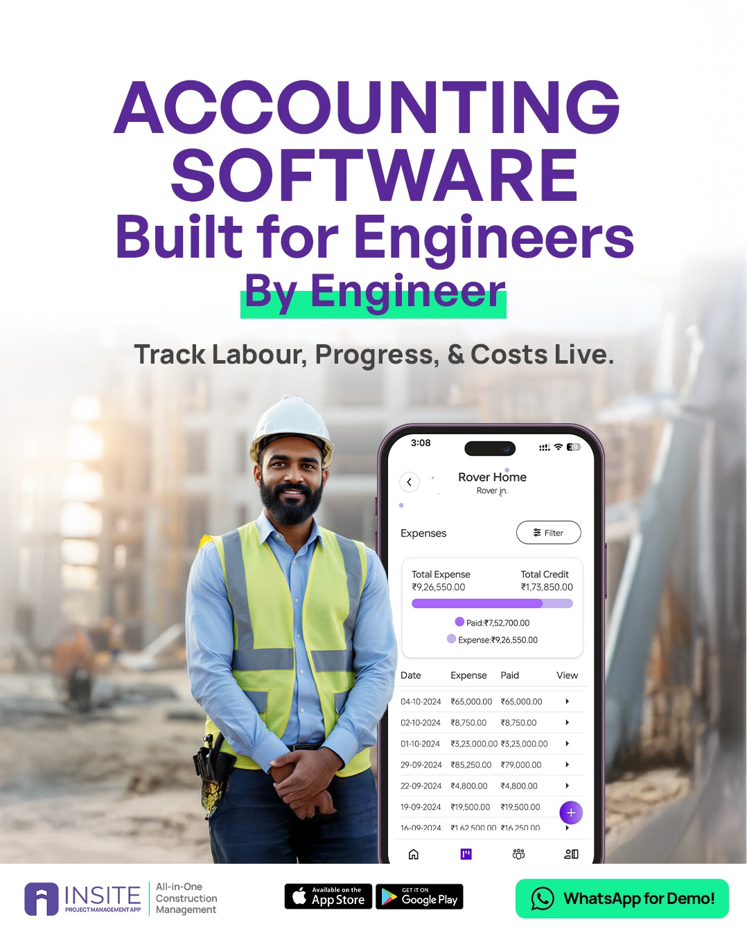 Insite Project Management App Facebook ad