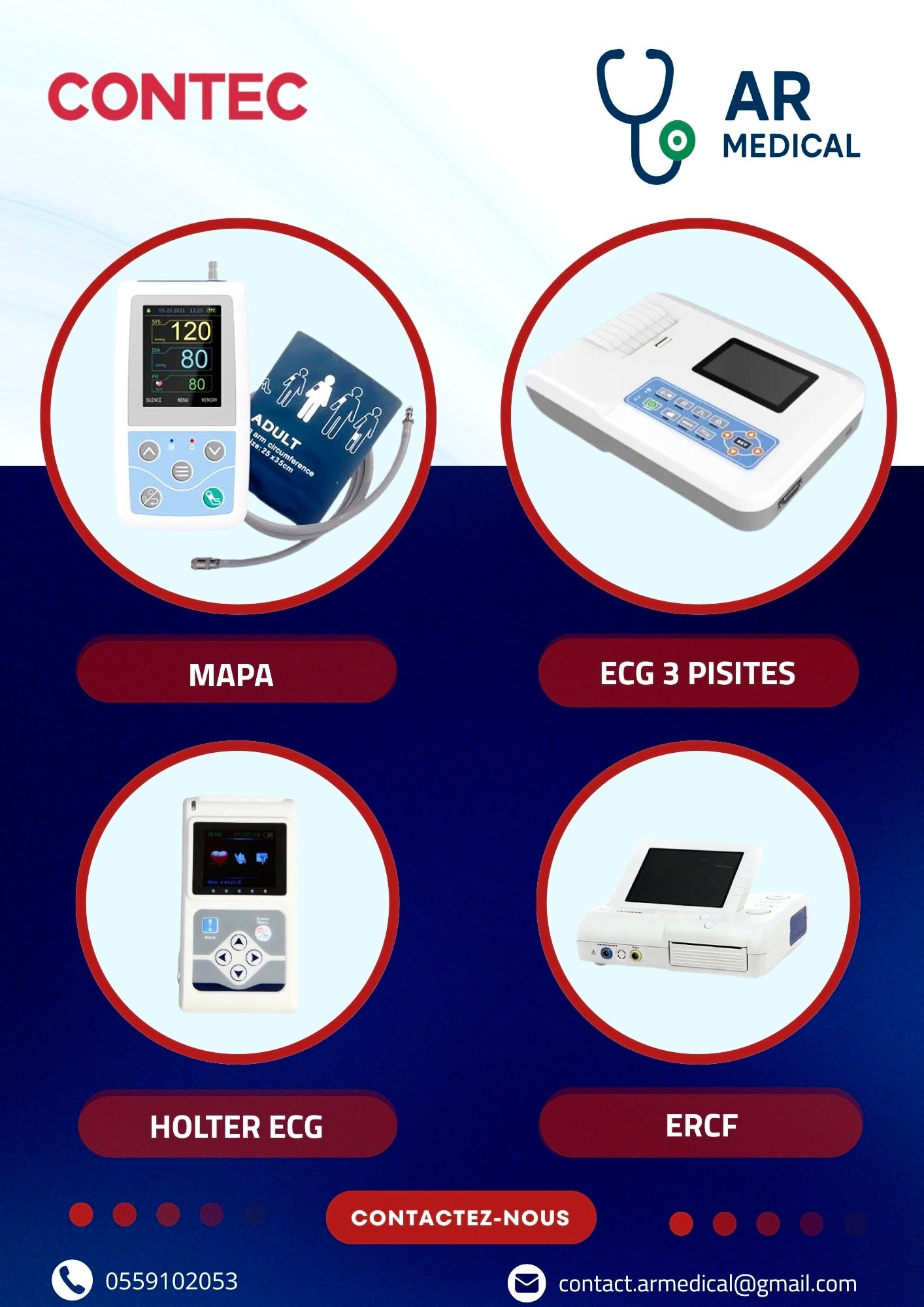 AR Medical Facebook ad: OFFRE SPÉCIALE SUR LES ÉQUIPEMENTS MÉDICAUX CONTEC!
