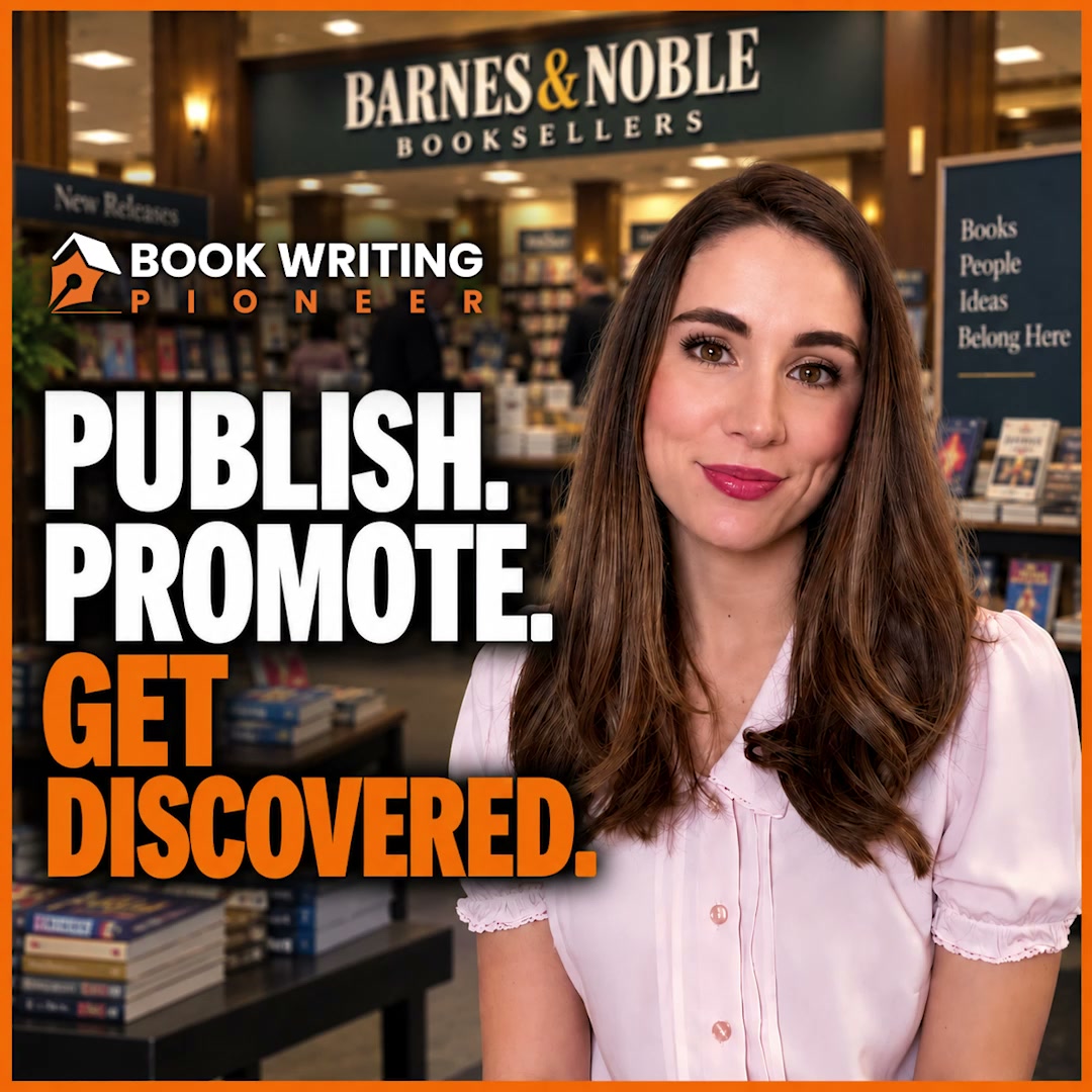 Book Writing Pioneer Facebook ad: Ready to get discovered? Message us today.